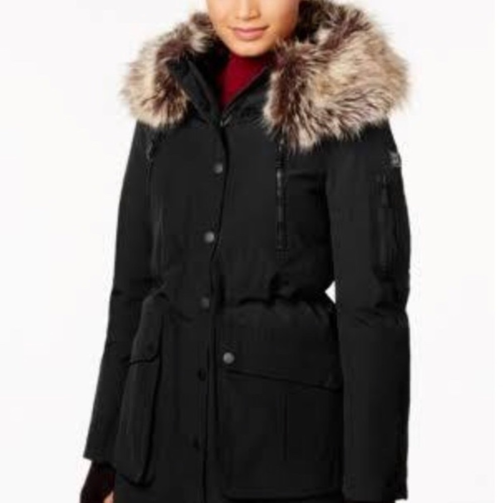 Faux fur parka